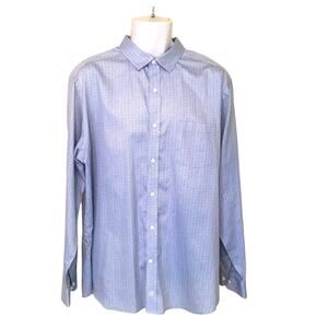 Johnston & Murphy Shirt Blue Print Long Sleeve Size X-Large